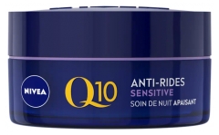 Nivea Q10 Anti-Rides Sensitive Apaisant Cr&egrave;me Visage Nuit Peaux Sensibles 50 ml