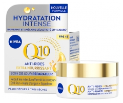 Nivea Q10 Anti-Rides Extra Nourrissant Cr&egrave;me Visage Jour Peaux S&egrave;ches 50 ml
