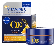 Nivea Q10 Anti-Rides Energy Booster d'&Eacute;clat Cr&egrave;me Visage Nuit Peaux Fatigu&eacute;es 50 ml
