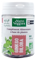 Nutriveggies Ginkgo Biloba Compl&eacute;ment Alimentaire Bio 40 G&eacute;lules
