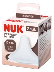 NUK Perfect Match 2 T&eacute;tines Silicone 0 Mois et + Taille S