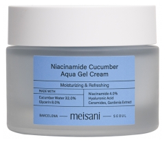 Meisani Niacinamide Cucumber Aqua-Gel Cr&egrave;me Hydratante Rafra&icirc;chissante 50 g