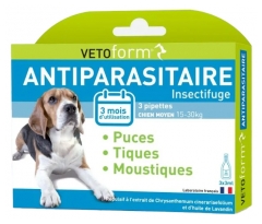 Vetoform Antiparasitaire Chien Moyen 15-30 Kg 3 Unit&eacute;s