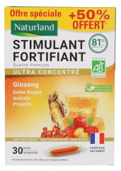 Naturland Stimulant Fortifiant Ultra Concentr&eacute; Bio 20 Ampoules + 10 Ampoules Offertes