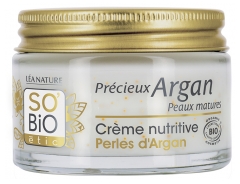 L&eacute;a Nature SO BIO &eacute;tic Pr&eacute;cieux Argan Cr&egrave;me Nutritive Perles d'Argan Peaux Matures Biologique 50 ML