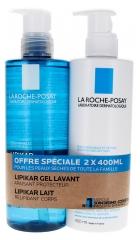 La Roche-Posay Lipikar Gel Lavant Apaisant 400 ml + Lait Relipidant Corps 400 ml Offre Sp&eacute;ciale