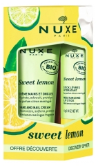 Nuxe Sweet Lemon Bio Duo Gourmand Cr&egrave;me Mains et Ongles 30 ml et Stick L&egrave;vres 4 g 