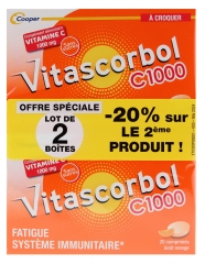 Vitascorbol Vitamine C 1000 2 x 20 Comprim&eacute;s &agrave; Croquer