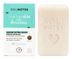 Solinotes Th&eacute; Blanc Savon Solide Ultra-Doux au Beurre de Karit&eacute; 100 g