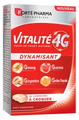 Fort&eacute; Pharma Vitalit&eacute; 4G Dynamisant Go&ucirc;t Mandarine 30 Comprim&eacute;s &agrave; Croquer