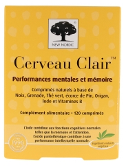 New Nordic Cerveau Clair Performance Mentales et M&eacute;moire Compl&eacute;ment Alimentaire 120 Comprim&eacute;s