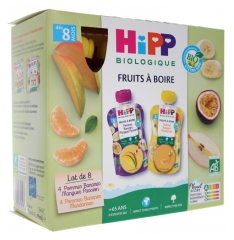 Hipp Smoothies Gourdes Multipack 2 Vari&eacute;t&eacute;s 8 Mois