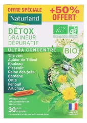 Naturland D&eacute;tox Draineur D&eacute;puratif Ultra Concentr&eacute; Bio 20 Ampoules de 10 ml + 10 Offertes