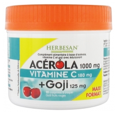 Herbesan Acerola 1000 + Goji Maxi Pot - 90 Comprim&eacute;s &agrave; Croquer