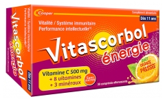 Vitascorbol &Eacute;nergie C500 + 8 Vitamines + 3 Min&eacute;raux 30 Unit&eacute;s Effervescentes