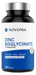 Novoma Zinc Bisglycinate + Vitamine B6 Immunit&eacute; Peau et Cheveux 120 G&eacute;lules