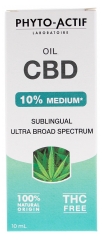 Phyto-Actif Huile CBD 10% Medium Sublinguale 10 ml