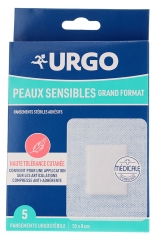 Urgo Pansements St&eacute;riles Adh&eacute;sifs Grand Format Peaux Sensibles 5 Unit&eacute;s