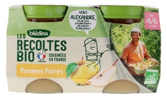 Bl&eacute;dina Les R&eacute;coltes Bio Pommes Poires D&egrave;s 4/6 Mois Bio 2 POTS