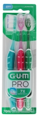 GUM Pro Brosse &agrave; Dents Souple 3 Brosses
