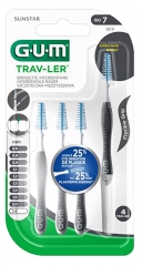 GUM Trav-Ler 4 Brossettes Interdentaires Grip Flexible
