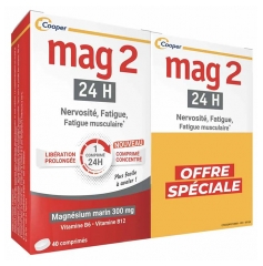 Mag 2 24H Magn&eacute;sium Marin Lot 2 x 40 Comprim&eacute;s