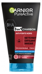 Garnier PureActive Nettoyant et Masque Anti-Points Noirs 3en1 au Charbon 150 ml