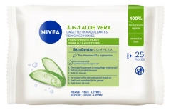Nivea Lingettes D&eacute;maquillantes Visage Yeux L&egrave;vres Aloe Vera 25 Lingettes