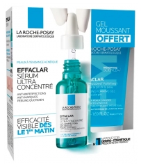 La Roche-Posay Effaclar S&eacute;rum Visage Anti Imperfections 30 ml + Gel Moussant Purifiant Peaux Grasses Acn&eacute;iques 50 ml Offert