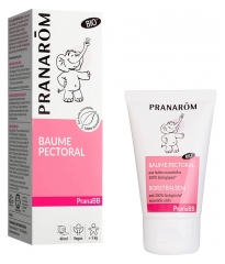 Pranar&ocirc;m Pranabb Baume Pectoral Bio (Eco) Aide B&eacute;b&eacute; &agrave; Mieux Respirer Compos&eacute; d'Huiles Essentielles Pures et Naturelles 40 ml