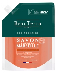 BeauTerra Savon de Marseille Liquide Parfum Fleur d'Oranger &Eacute;co-Recharge 900 ml
