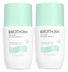 Biotherm D&eacute;o Pure Natural Protect D&eacute;odorant Soin 24H Bio Roll On Lot 2 x 75 ML