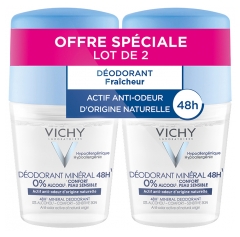 Vichy D&eacute;odorant Anti-Transpirant 48H Sans Alcool Bille Lot de 2 x 50 ml