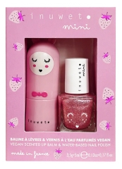 Inuwet Mini Coffret Baume &agrave; L&egrave;vres 3,5 Grammes Fraise+ Vernis Parfum&eacute; Eau 5 ML Fraise