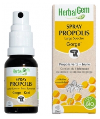 Herbalgem Propolis Large Spectre Spray Bio D&egrave;s Les Premiers Signes du Refroidissement 15 ml