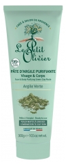 Le Petit Olivier P&acirc;te d'Argile Verte Purifiante Visage & Corps Peaux Mixtes &agrave; Grasses 300 g