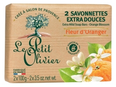 Le Petit Olivier Savon Solide Doux Fleur d'Oranger 2 x 100 g