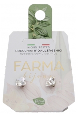 Pharma Bijoux Boucles d'Oreilles Hypoallerg&eacute;niques Carr&eacute; 6 MM
