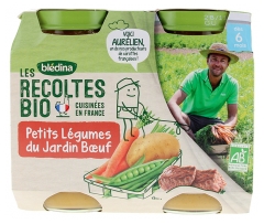 Les R&eacute;coltes Bio Petits L&eacute;gumes du Jardin B&oelig;uf d&egrave;s 6 Mois 2 POTS