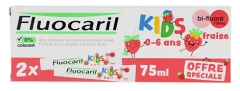 Fluocaril Kids Dentifrice Bi-Fluor&eacute; 0-6 Ans Fraise 2 x 75 ml