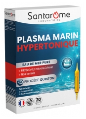 Santarome Plasma Marin Hypertonique Proc&eacute;d&eacute; Quinton - Vitalit&eacute; et D&eacute;tox - 20 Ampoules
