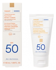 Korres Yoghurt Cr&egrave;me Solaire Teint&eacute;e pour le Visage SPF 50 50 ML