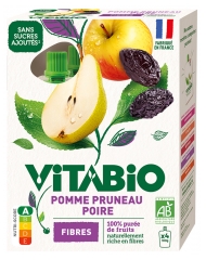 Vitabio Pomme Poire Pruneau Bio 4 Gourdes de 100 g