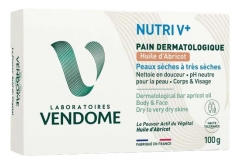 Laboratoires Vend&ocirc;me Nutri V+ Pain Dermatologique Corps et Visage Huile d'Abricot 100 g
