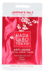 Hada Labo Tokyo Masque en Tissus Anti-&Acirc;ge Visage &agrave; l'Acide Hyaluronique 20 ml