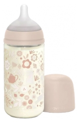 Suavinex Wonderland Biberon Verre T&eacute;tine Sym&eacute;trique M D&eacute;bit Moyen 240 ml D&egrave;s 3 Mois