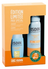 Isdin Fotoprotector Fusion Water Magic Cr&egrave;me Solaire Visage SPF 50 50 ML + Protecteur Solaire SPF 50 Spray 100 ML