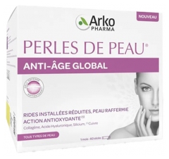 Arkopharma Perles de Peau Anti-&Acirc;ge Global - Tous Types de Peau - 60 Sticks (30 Jours)