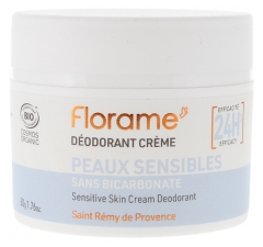 Florame D&eacute;odorant Cr&egrave;me 24H Peaux Sensibles Bio 50 Grammes