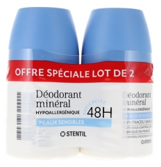 Stentil D&eacute;odorant Min&eacute;ral Peaux Sensibles 48H Roll-On 2 x 50 ml